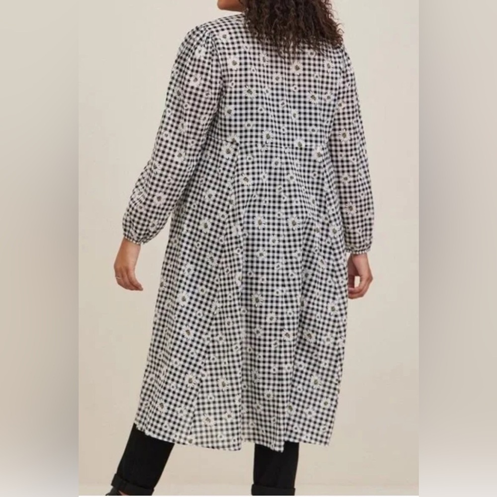 Torrid Daisy and Check Print Kimono Size 10 or Torrid 00 - Picture 3 of 5